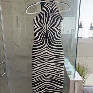 Black and White Strapless Dress